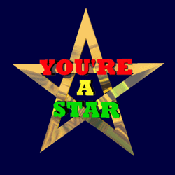 Gold Star Spin You're A Star GIF