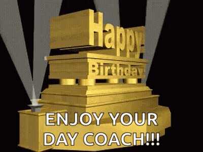 Gold Statue Happy Birthday Enjoy Your Day Coach GIF