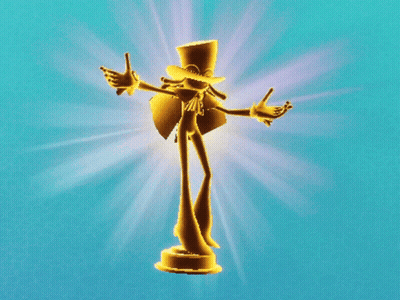 Gold Statue Man In Top Hat Thumbs Up GIF