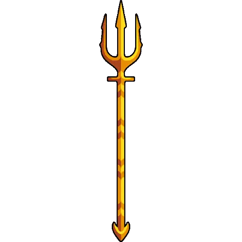 Gold Trident Illustration Sticker