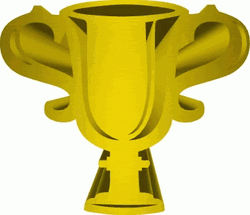 Gold Trophy Award Zoom Animated  GIF