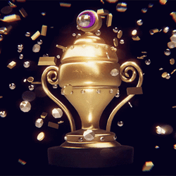 Gold Trophy Bitcoin Award Spinning  GIF