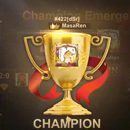 Gold Trophy Saying Champion GIF