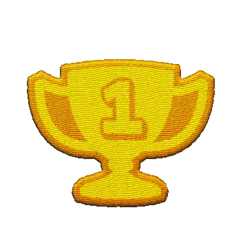 Gold Trophy With Number 1 Sticker