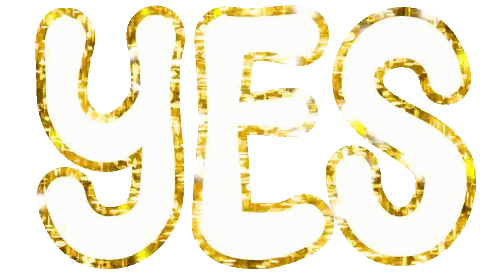 Gold Word Yes Sticker