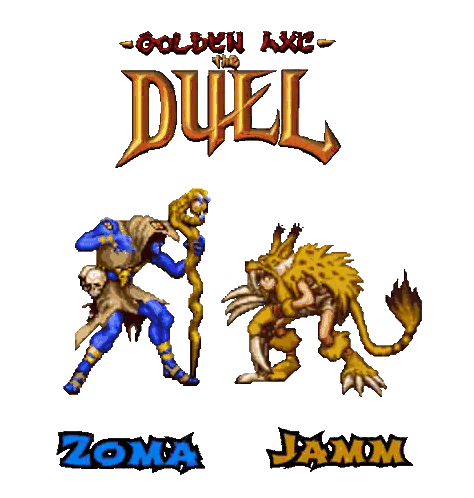 Golden Axe Duel Poster With Leopard And Skeleton Sticker