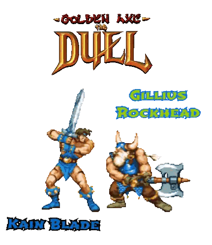 Golden Axe Duel Poster With Sword And Axe Sticker