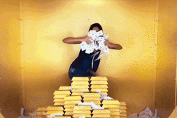 Golden Bars Shower Money Rain Rich Kid Flex GIF
