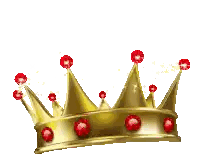 Golden Crown With Red Stones Sticker