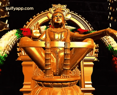 Golden Deity Statue Kulfyapp.com GIF