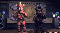 Golden Freddy Dancing With Friend GIF