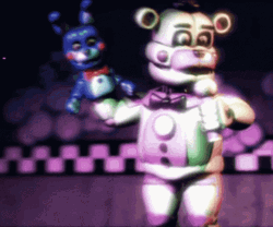 Golden Freddy With A Small Robot GIF