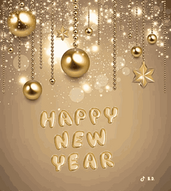 Golden Happy New Year Wishes  GIF