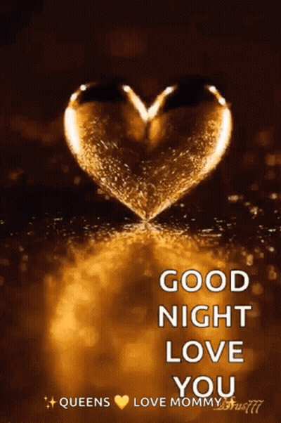 Golden Heart Saying Good Night Love You GIF