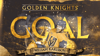 Golden Knights Hockey Player Holding Puck GIF