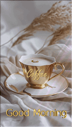 Golden Mug Of Coffee Good Morning GIF