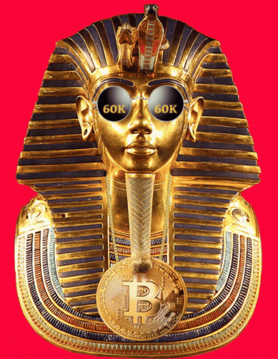 Golden Pharaoh Statue With Sunglasses And B Coin GIF