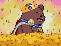 Golden Shower Coins Crown Rich Super Rare Bears GIF