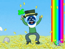 Golden Shower Happy Dance Lucky Win Coins GIF