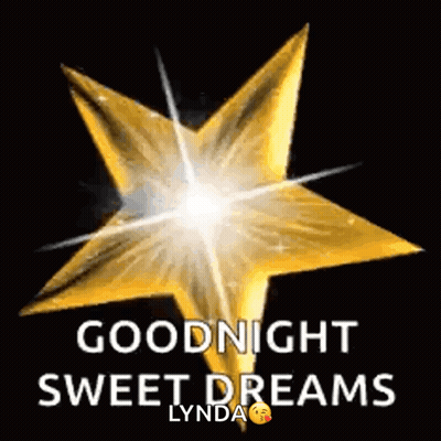 Golden Star Saying Goodnight Sweet Dreams GIF
