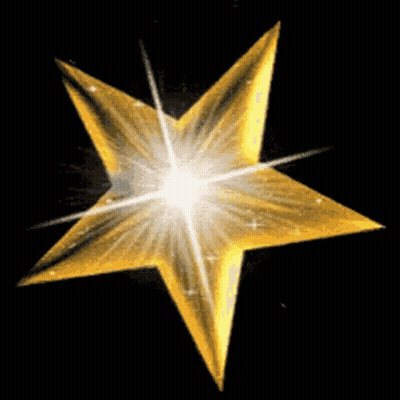 Golden Star With Glowing Center On Black Background GIF