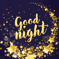 Golden Stars Good Night GIF