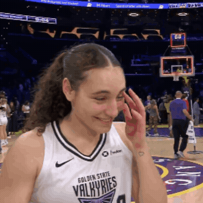 Golden State Valkyries Player Wiping Face GIF