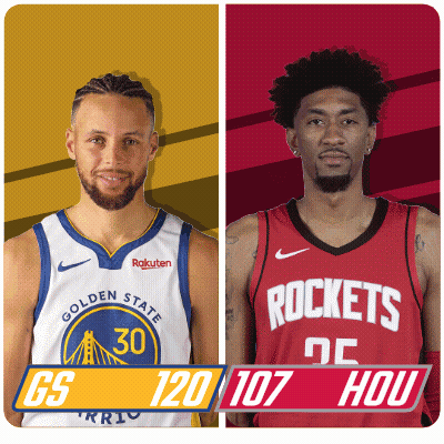 Golden State Warriors And Rockets Players Side By Side GIF