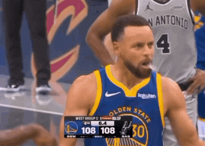 Golden State Warriors Basketball Player Stephen Curry Is Smoking A Cigarette During A Basketball Game . GIF