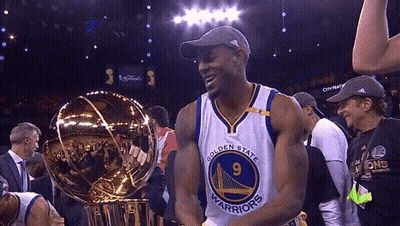 Golden State Warriors Player Holding Trophy GIF