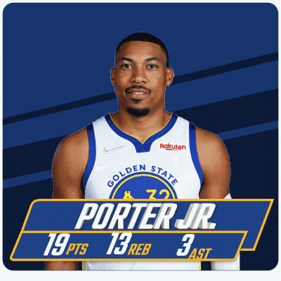Golden State Warriors Player Porter Jr Has 19 Pts 13 Reb And 3 Assists GIF