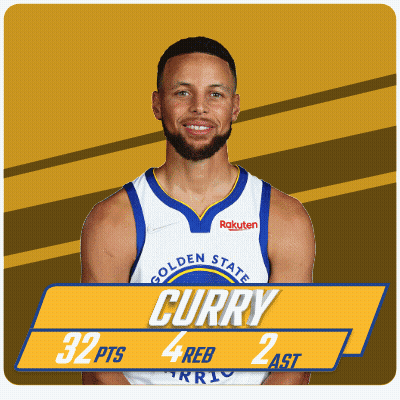 Golden State Warriors Player Stephen Curry Has 32 Points And 4 Rebs GIF
