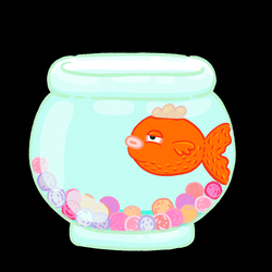 Goldfish Swimming Around Its Bowl GIF