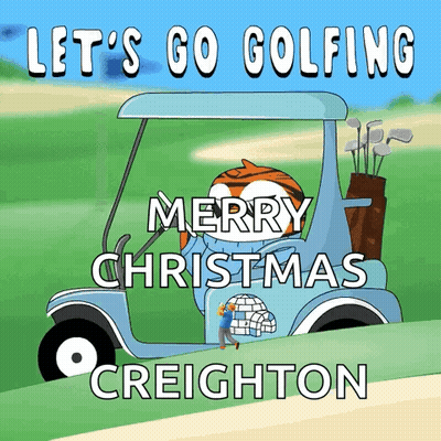 Golf Cart Saying Merry Christmas Creighton GIF