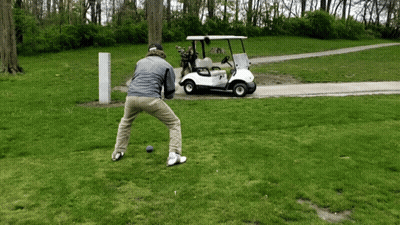 Golf Cart With Number 7 On Back GIF