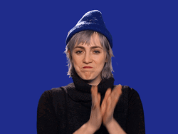 Golf Clap Well Done Blue Beanie GIF