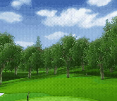 Golf Course With Trees And Blue Sky GIF