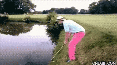 Golf Swing Fallen On Water GIF