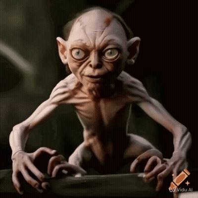 Gollum Cartoon With Pen GIF