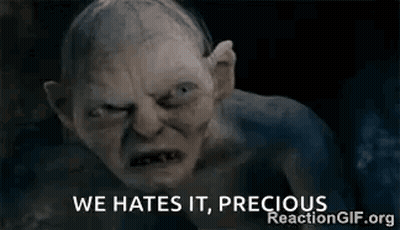Gollum From The Lord Of The Rings Is Making A Funny Face . GIF