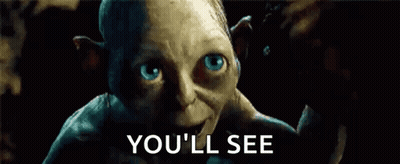 Gollum From The Lord Of The Rings Says `` You 'Ll See '' While Holding A Book . GIF