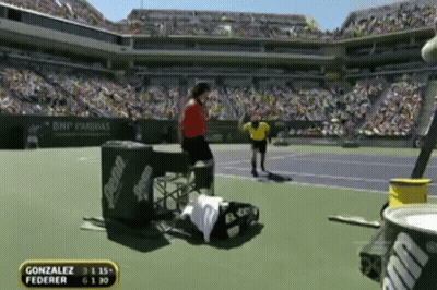 González Vs Federer Tennis Match GIF