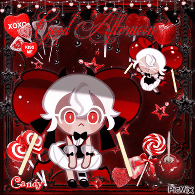 Good Afternoon Cartoon Character And Candy GIF