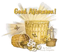 Good Afternoon Flowers And Butterflies Sticker