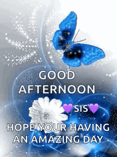 Good Afternoon Greeting Card With Lake And Cherry Blossoms GIF