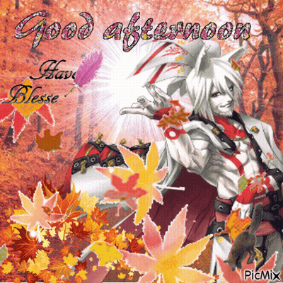 Good Afternoon Greeting Card With Wolf GIF