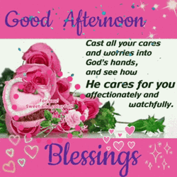 Good Afternoon Happy Monday Floating Hearts GIF