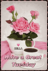 Good Afternoon Happy Tuesday Rose And Coffee GIF