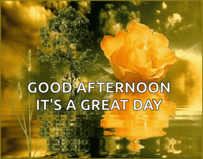 Good Afternoon It's A Great Day Card With Yellow Flower GIF