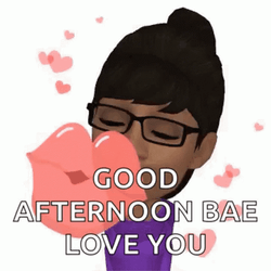 Good Afternoon My Love Animated Woman Blowing Kiss GIF